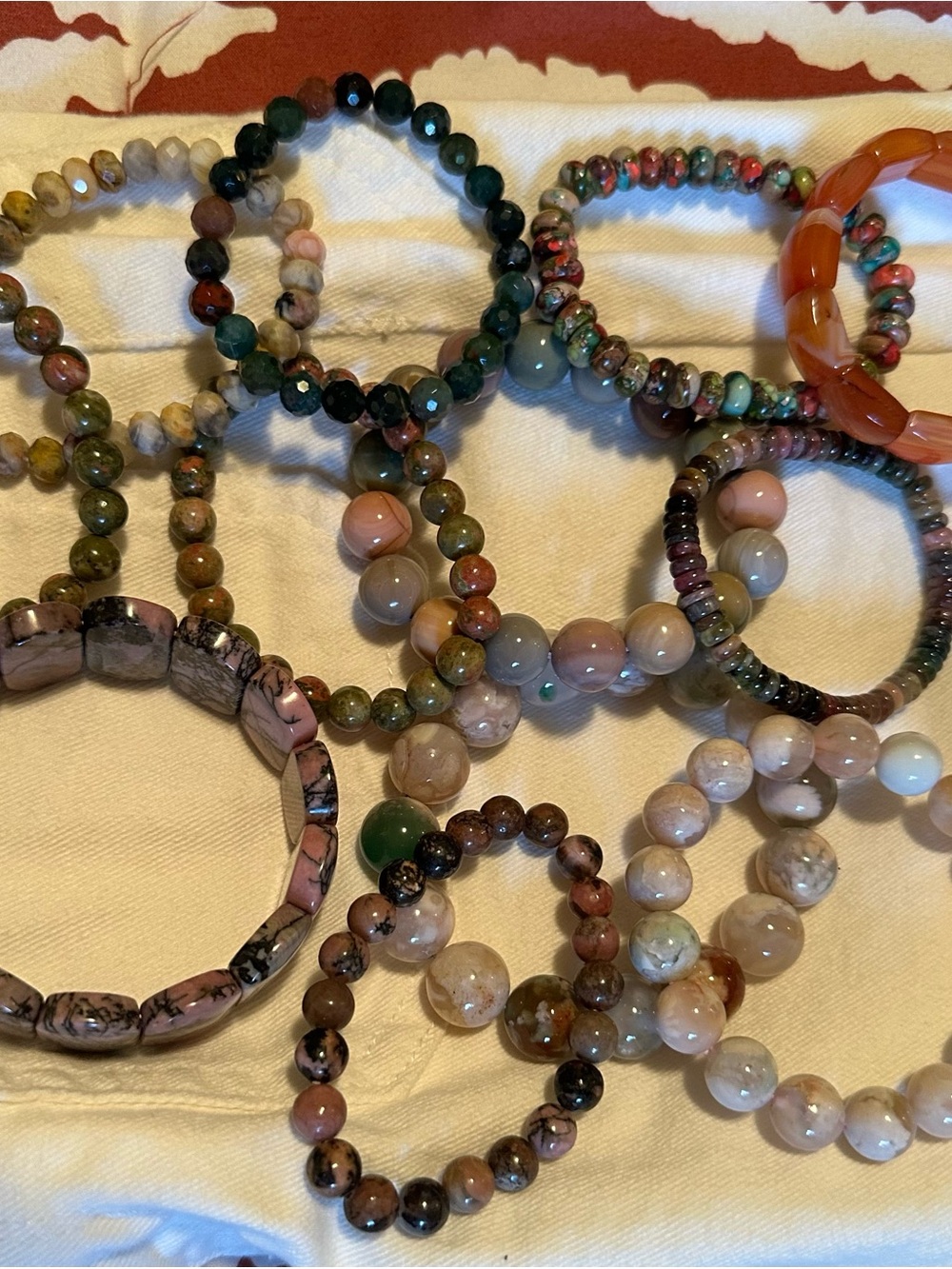 Various gemstone bracelets